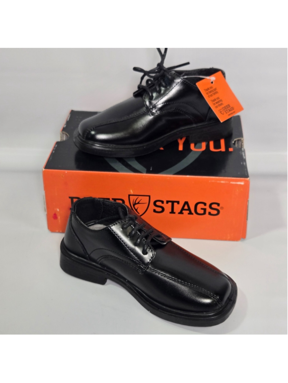 Deer Stags Gabe Boys Dress Shoes Toddler 8.5 Black Oxford School Uniform Wedding